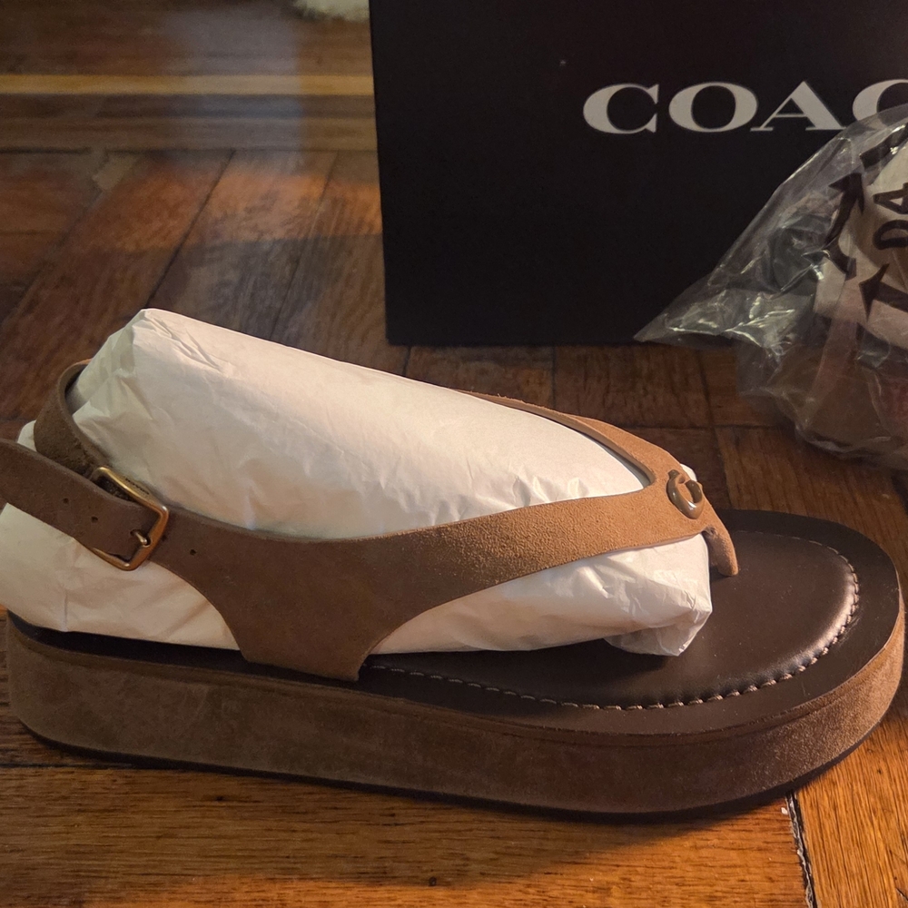 Coach Brown Platform Sandals - Picture 9 of 10
